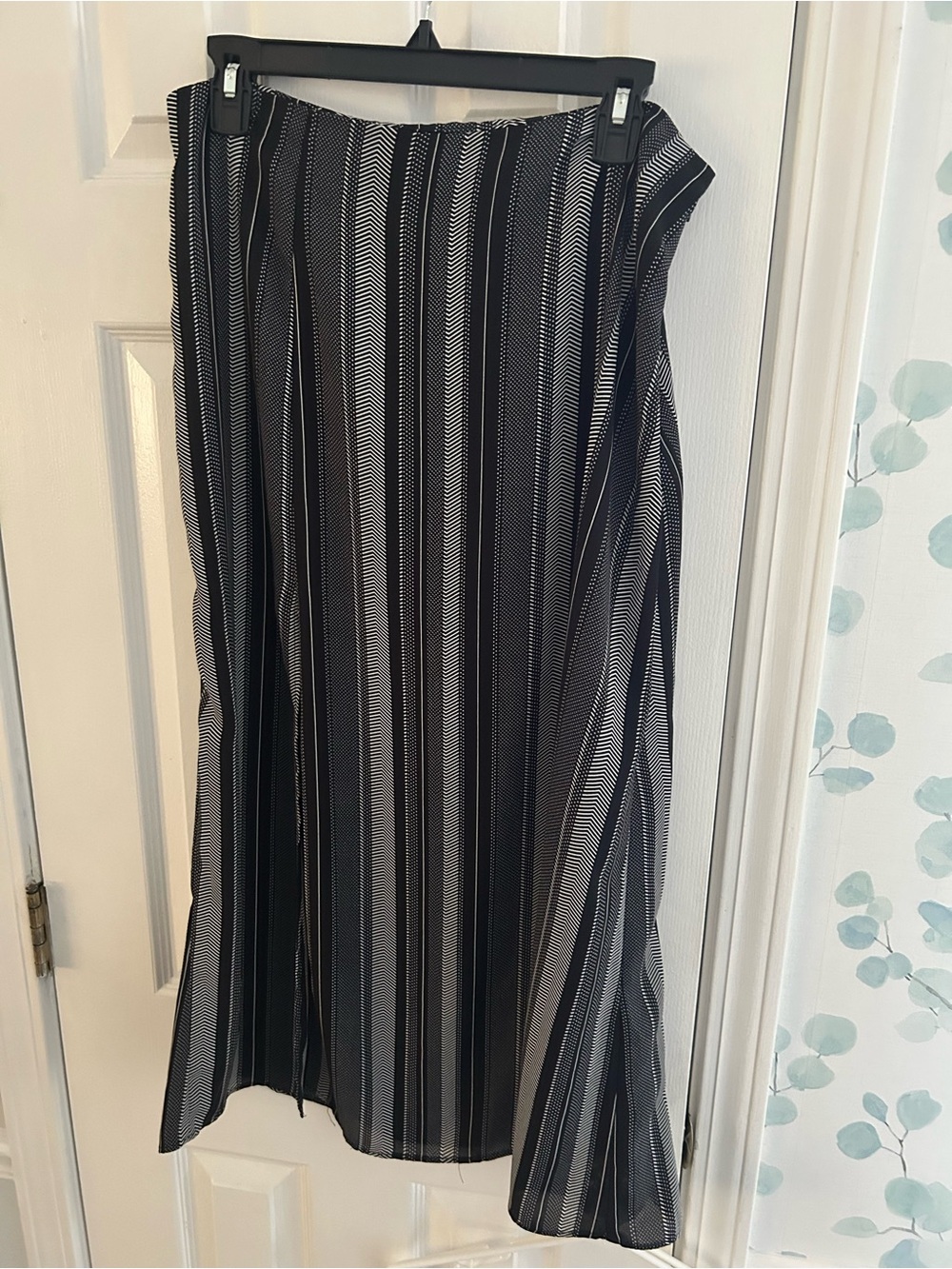 Good Luck Gem Black and Gray Striped Maxi Skirt